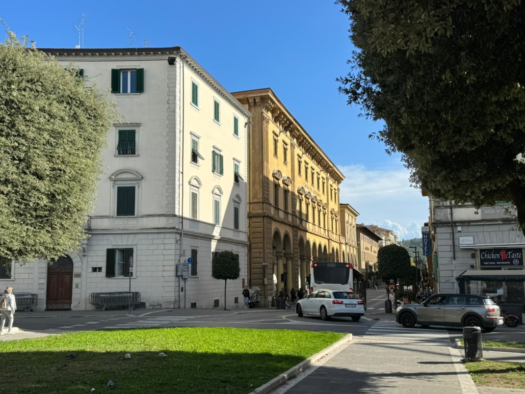 Vista del centro di Arezzo nei pressi di Via Roma